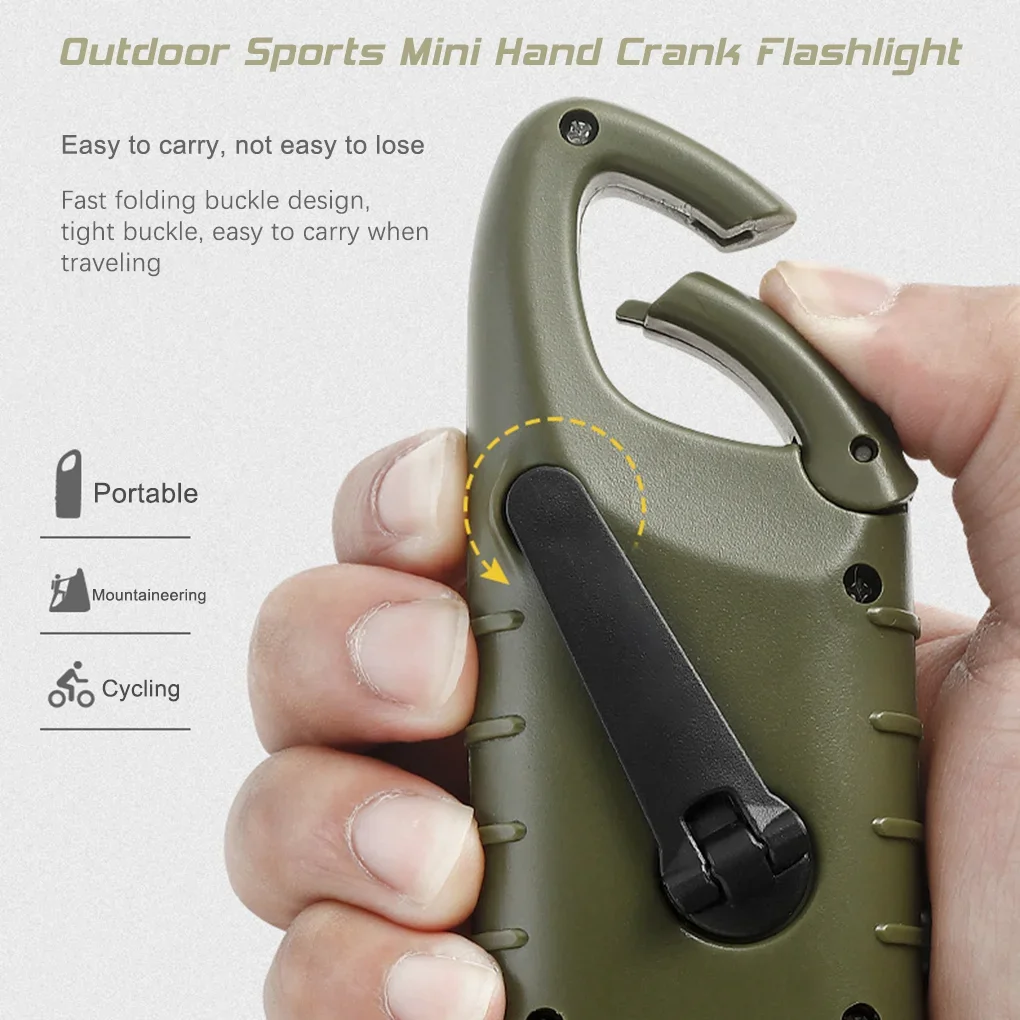 LED Flashlight Hand Crank Solar Powered Rechargeable Survival Gear Self Powered Charging Torch Dynamo for Fishing Boating Hiking - Image 4