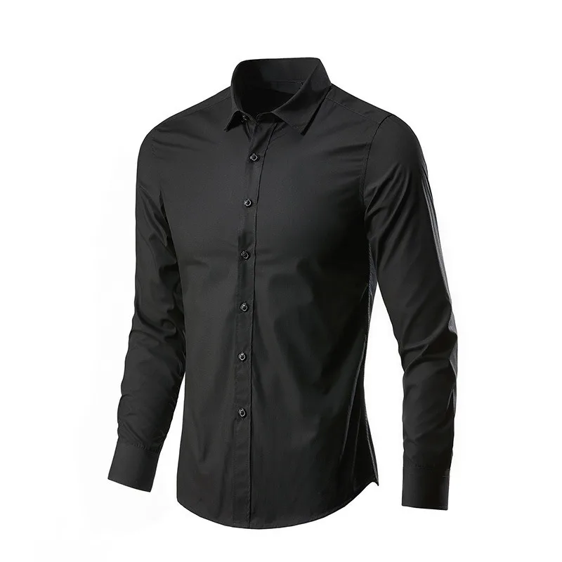 Mens Casual Shirts 2025 Single Breasted Mens Slim Fit Dress Long Sleeve Shirts Soild Male Social Shirts Designer Chemise Homme - Image 4