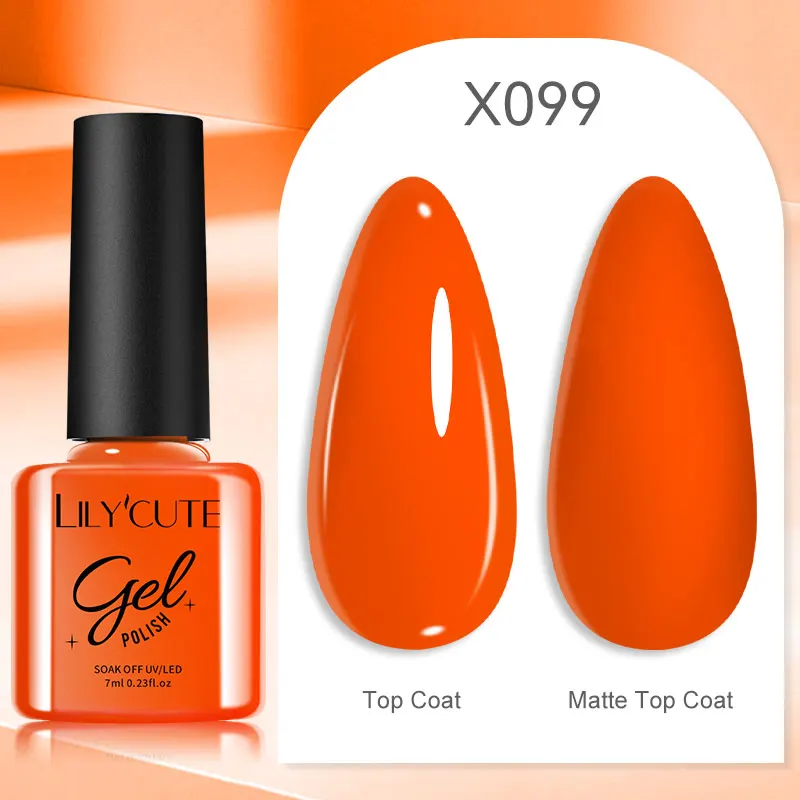 LILYCUTE 7ml UV Nail Gel Polish Autumn Winter Color Semi Permanent Matte Top Coat Needed Soak Off UV LED Nail Art Gel Varnish - Image 44