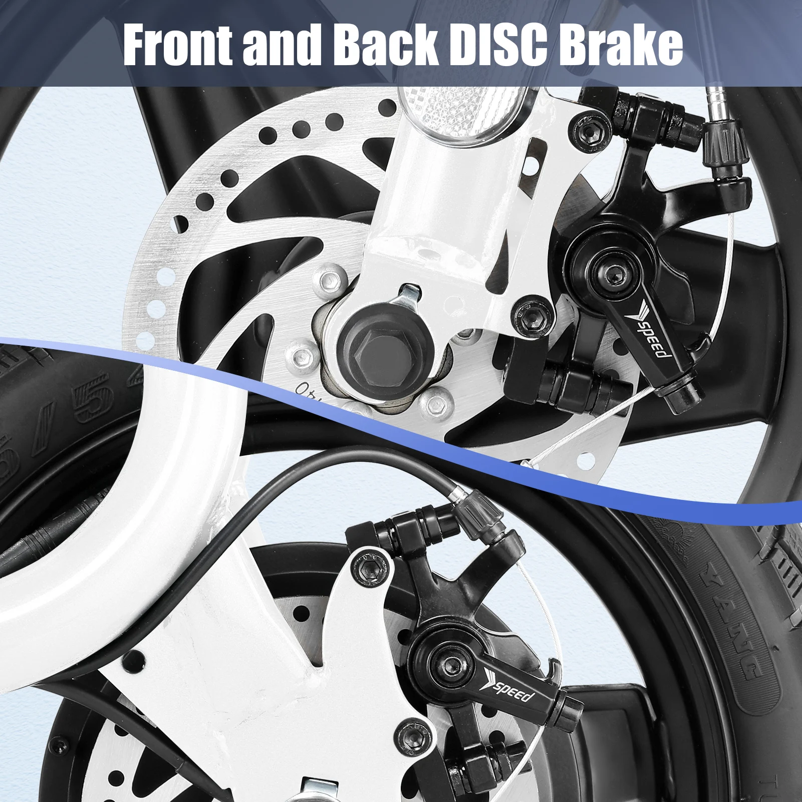 Peak 560W Electric Scooter with Seat 14" Tire, 30 Miles Ranges 20MPH Max Speed, Foldable Electric Scooter for Adults 300 LBS - Image 6