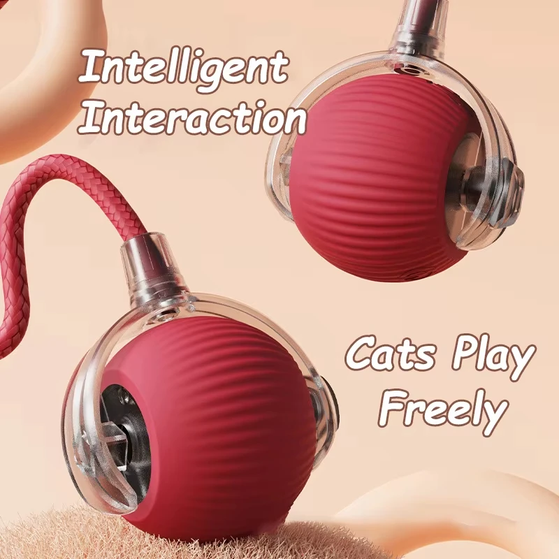 Cat Teaser Interactive Ball Toys Automatic Rolling Ball Faux Tail USB Rechargeable Smart Pet Toy Dog Cat Training Imitate Mouse - Image 4