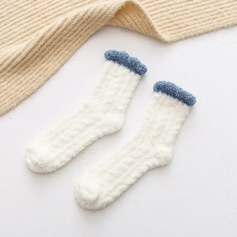 2pairs Women's Knee-length Socks Ladies Thigh-length SocksWarm Knitted Boot Socks Leg Warmers Japan JK Cotton Thigh High Bottoms - Image 7