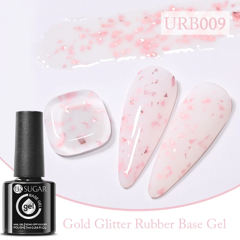 UR SUGAR 7ml Nude Pink Glitter Rubber Base Gel Polish Sparking Sequins Semi Permanent Soak Off Nail Art Varnish All For Manicure - Image 49