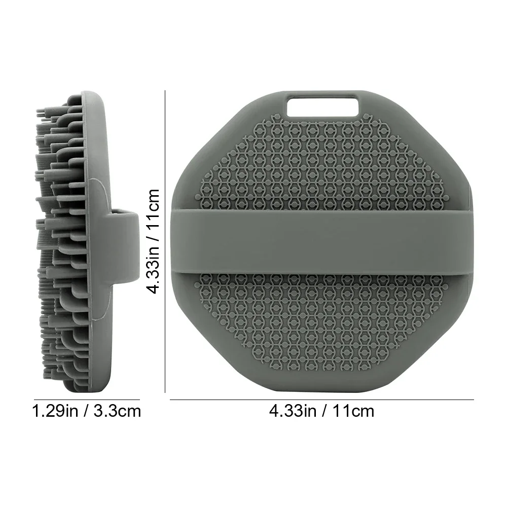 Bath Brush Soft Silicone Body Scrubber With Ergonomic Handle Portable Shower Massage Cleaning Exfoliating Home Tool - Image 5