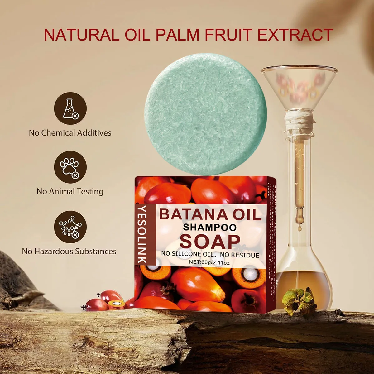 Batana Oil Organic Shampoo And Hair Shampoo Soap Bar For Hair Growth Cleansing Anti-Breakage Repair Damaged Hair Care Women - Image 6