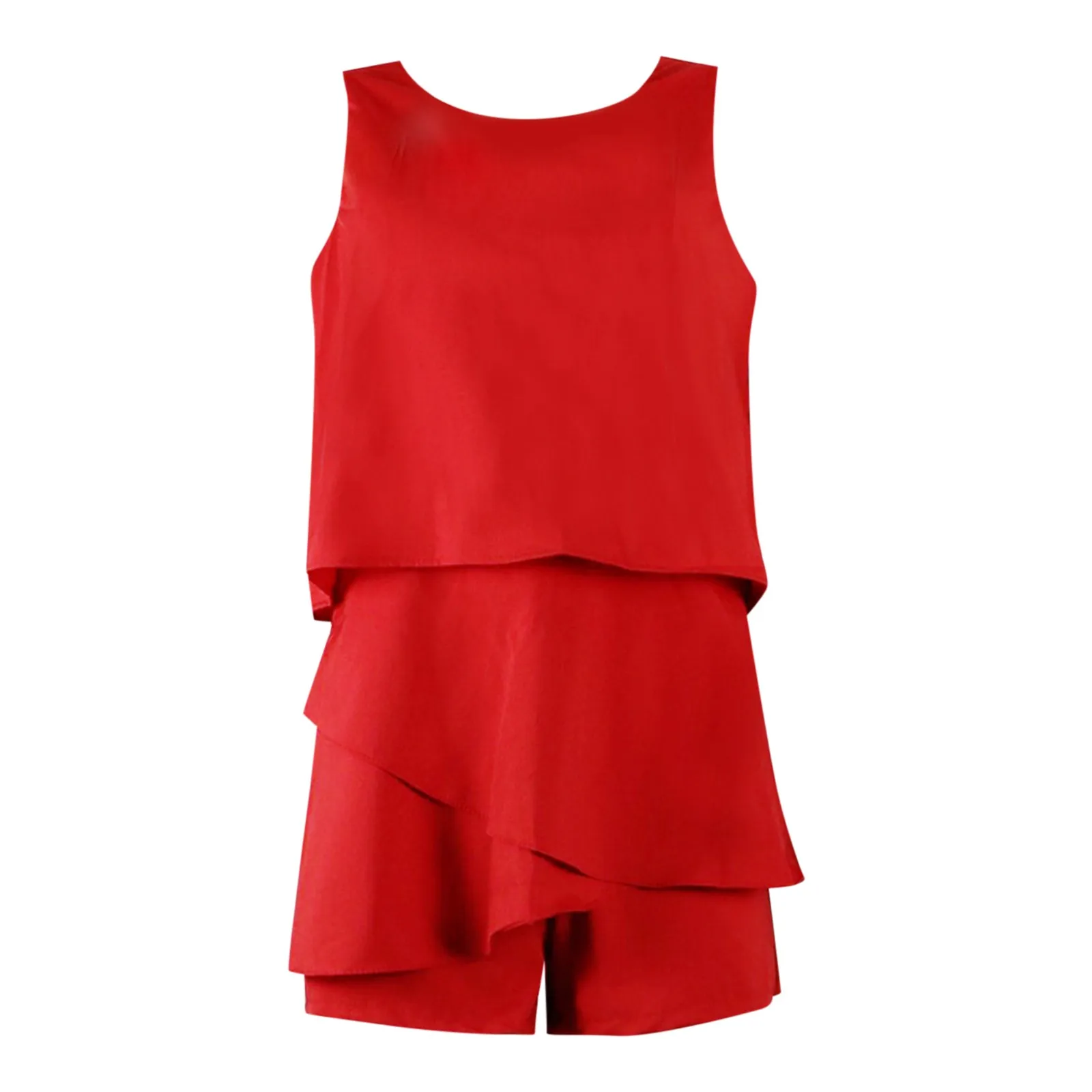 Elegant 2-Piece Sets For Women Womens Neck Sleeveless Floral Print & Solid Rompers Conjuntos Para Mujeres 2 Piezas Elegantes - Image 9