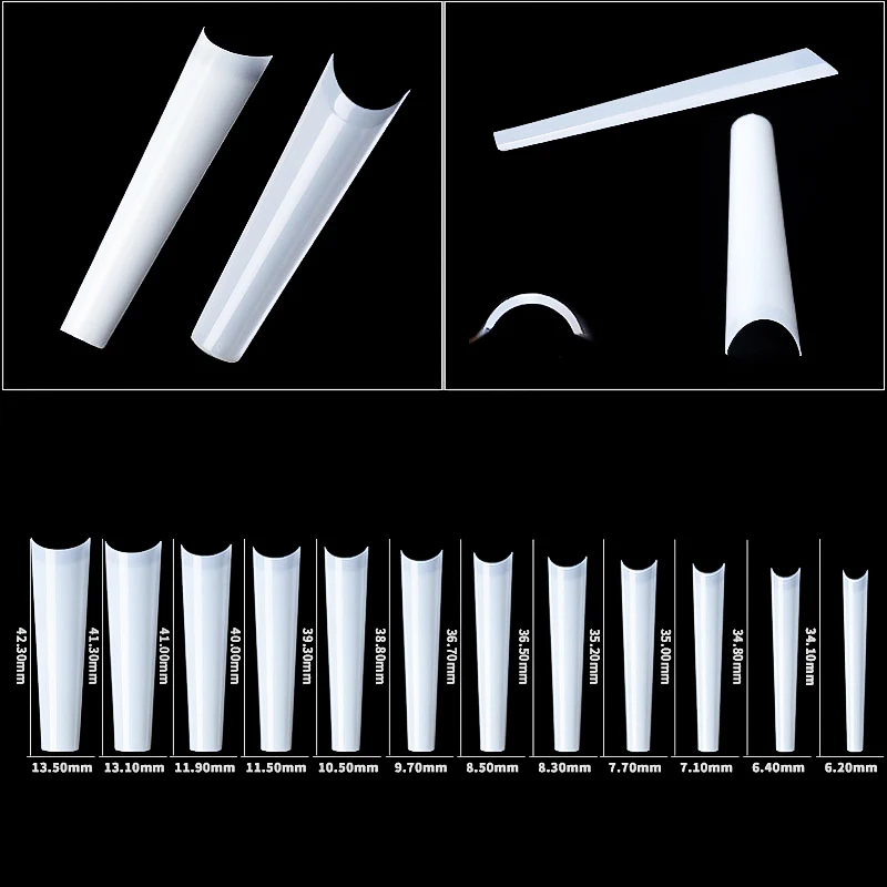 500pcs XXL Coffin Nail Tips Square C-curve False French Natural Transparent Fake Nails Acrylic UV Gel Polish Manicure Salon Tool - Image 4