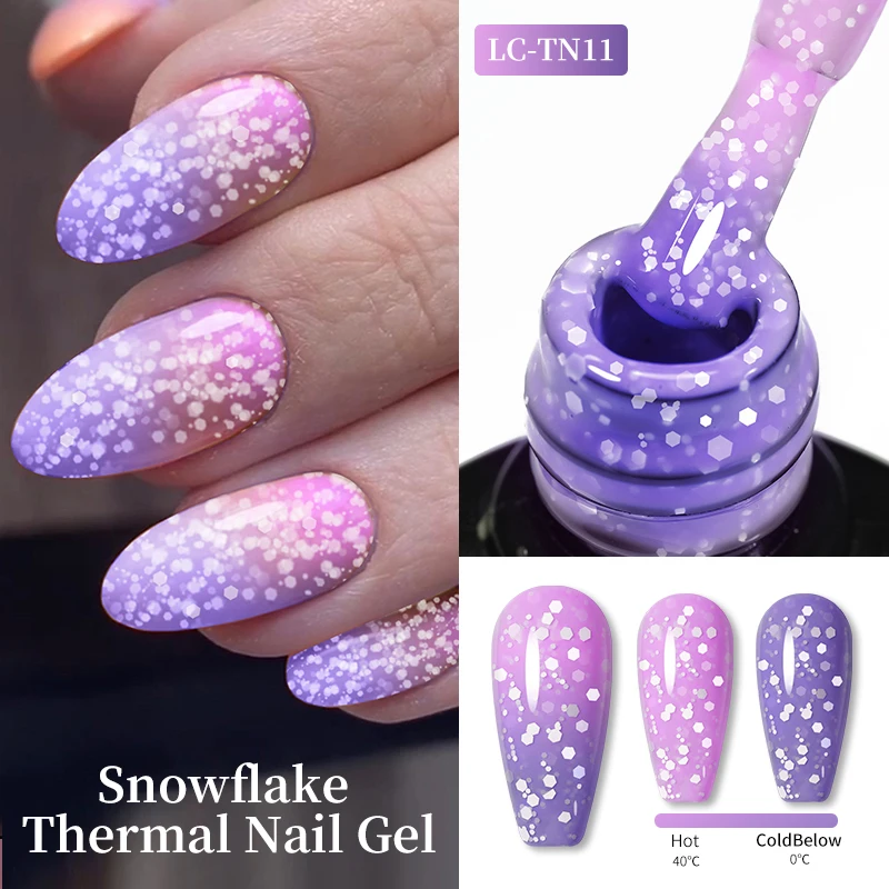 LILYCUTE Thermal Nail Gel Polish 3 Layers Gradient Nude Pink Glitter Temperature Color Changing Semi Permanent Nail Art Varnish - Image 54
