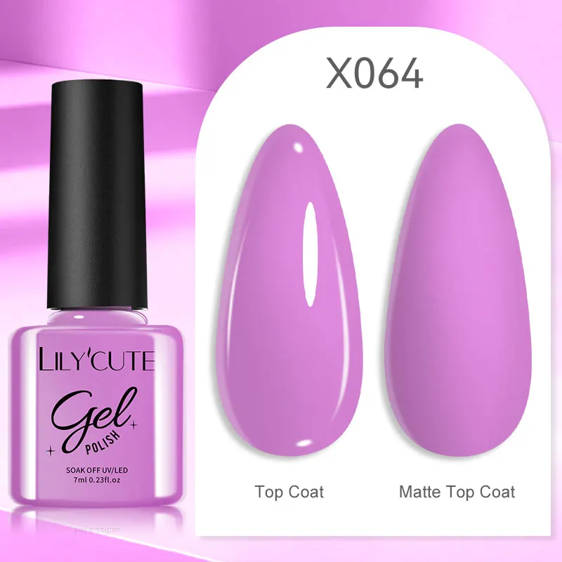LILYCUTE 7ml UV Nail Gel Polish Autumn Winter Color Semi Permanent Matte Top Coat Needed Soak Off UV LED Nail Art Gel Varnish - Image 32