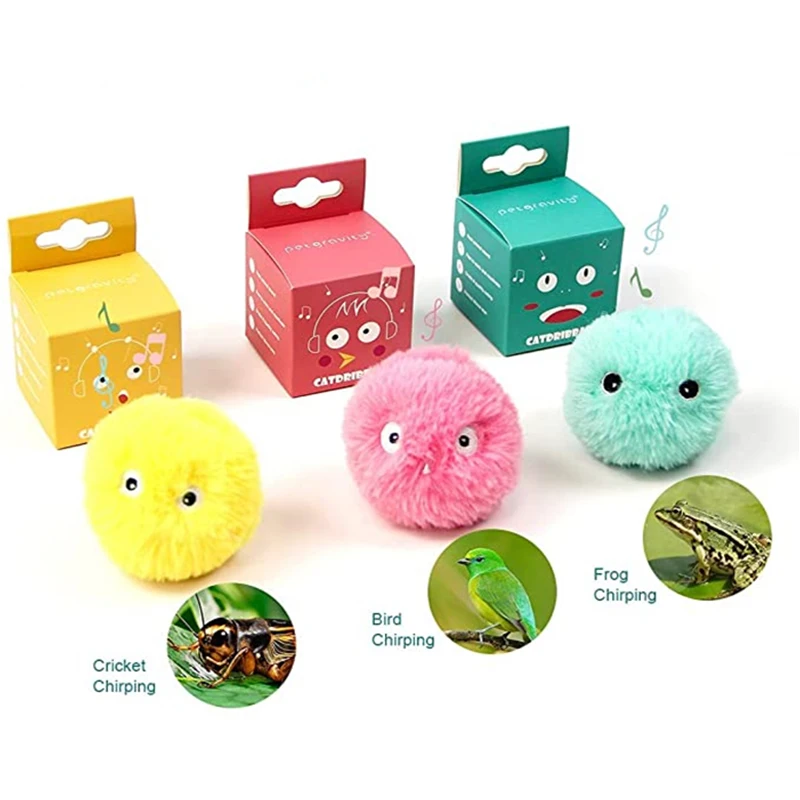 Interactive Ball Smart Cat Toys Plush Electric Catnip Training Toy Kitten Touch Sounding Pet Product Squeak Toy Ball - Image 4