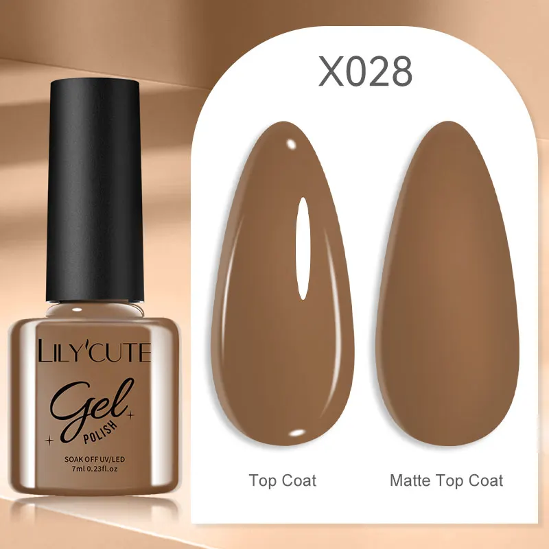 LILYCUTE 7ml UV Nail Gel Polish Autumn Winter Color Semi Permanent Matte Top Coat Needed Soak Off UV LED Nail Art Gel Varnish - Image 77