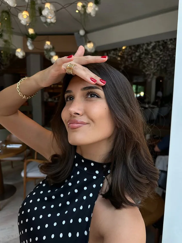 Halter Dot Printed Dresses For Women Fashion Sexy Streetwear Backless Sleeveless O-Neck Sheath Mini Vestidos Robes Female Slim - Image 12