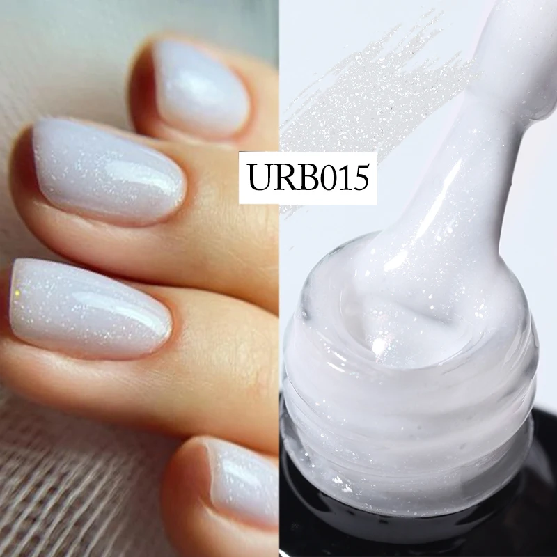UR SUGAR 7ml Nude Pink Glitter Rubber Base Gel Polish Sparking Sequins Semi Permanent Soak Off Nail Art Varnish All For Manicure - Image 2