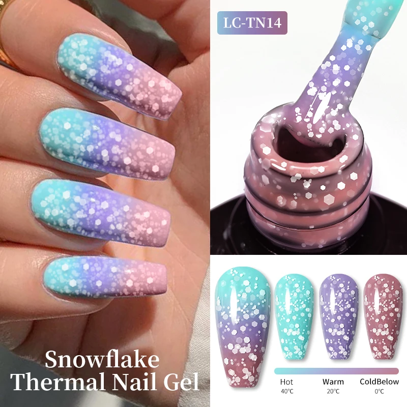 LILYCUTE Thermal Nail Gel Polish 3 Layers Gradient Nude Pink Glitter Temperature Color Changing Semi Permanent Nail Art Varnish - Image 57