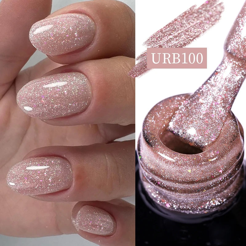 UR SUGAR 7ml Nude Pink Glitter Rubber Base Gel Polish Sparking Sequins Semi Permanent Soak Off Nail Art Varnish All For Manicure - Image 27