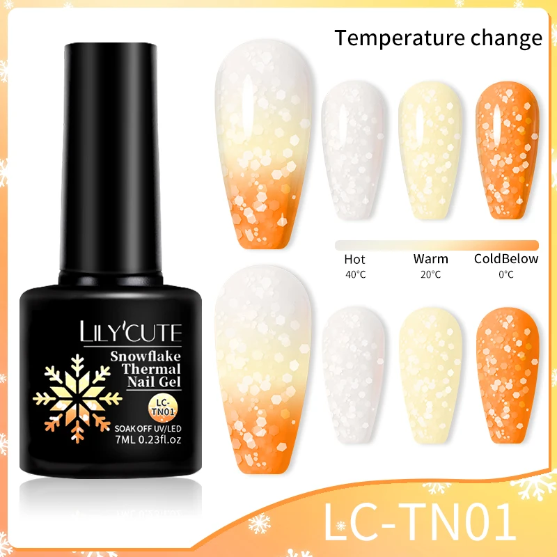 LILYCUTE Thermal Nail Gel Polish 3 Layers Gradient Nude Pink Glitter Temperature Color Changing Semi Permanent Nail Art Varnish - Image 59