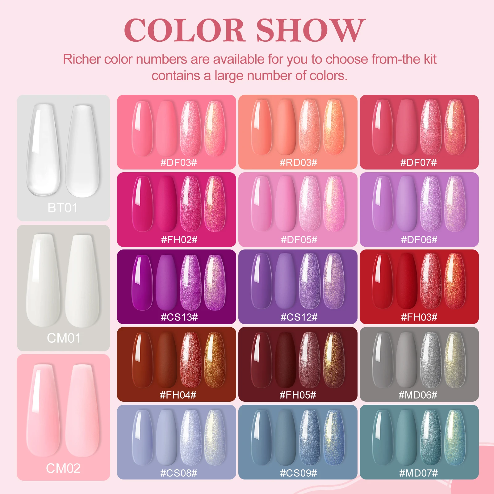 Coscelia Nail Starter Kit with 15PCS Nail Gel Polish and 3PCS Poly Extension Gel Nail Drill Machine Base Top Coat Nail Tools - Image 2