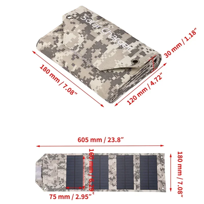 60W 80W 100W Foldable Solar Panel 5V USB Portable Folding Bag Battery Charger for Phone Outdoor Camping Waterproof Power Bank - Image 10