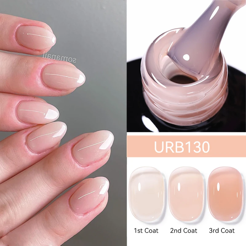 UR SUGAR 7ml Nude Pink Glitter Rubber Base Gel Polish Sparking Sequins Semi Permanent Soak Off Nail Art Varnish All For Manicure - Image 44