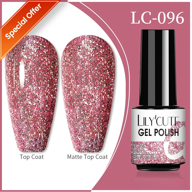 LILYCUTE 7ml UV Nail Gel Polish Autumn Winter Color Semi Permanent Matte Top Coat Needed Soak Off UV LED Nail Art Gel Varnish - Image 97
