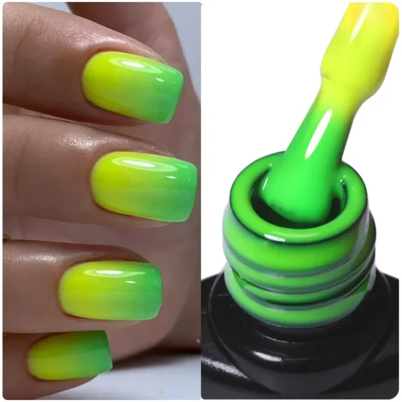 LILYCUTE Thermal Gel Nail Polish Popular In Winter For Manicure Yellow Green Temperature Color-changing Nail Art Gel Varnish