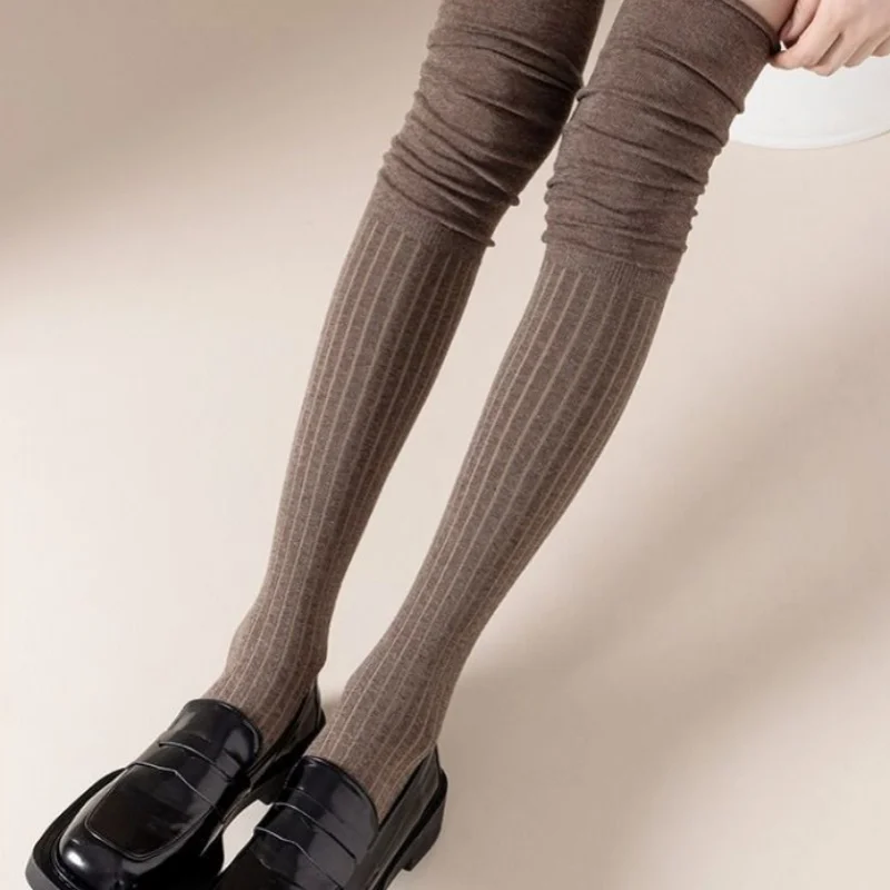 1/3/5Pairs Knee High Socks Thin Long Stacked Socks Women's High Solid Colour Patchwork Socks High Elasticity Stockings - Image 4