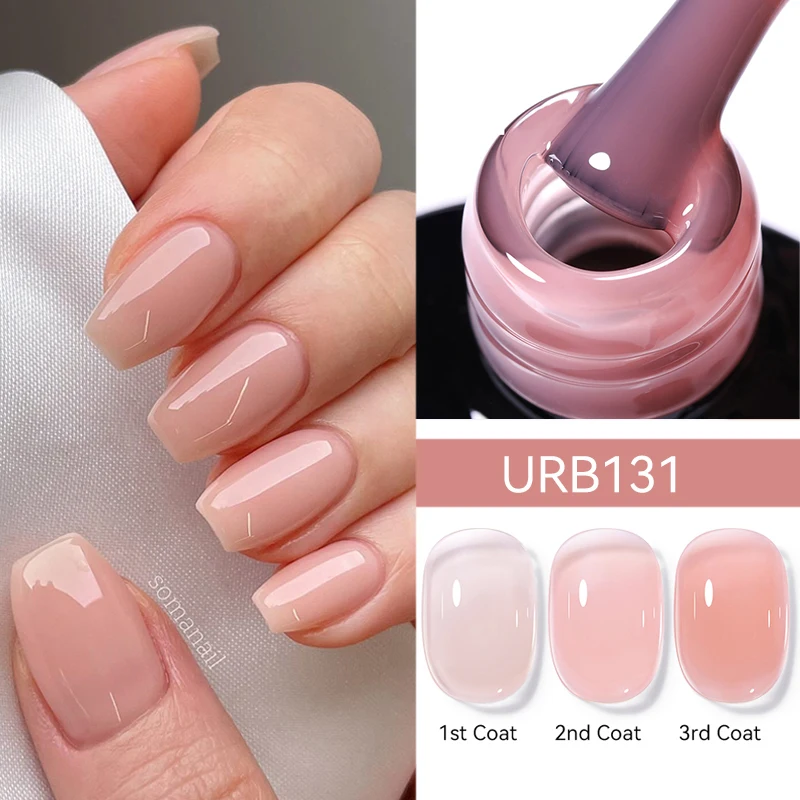 UR SUGAR 7ml Nude Pink Glitter Rubber Base Gel Polish Sparking Sequins Semi Permanent Soak Off Nail Art Varnish All For Manicure - Image 47