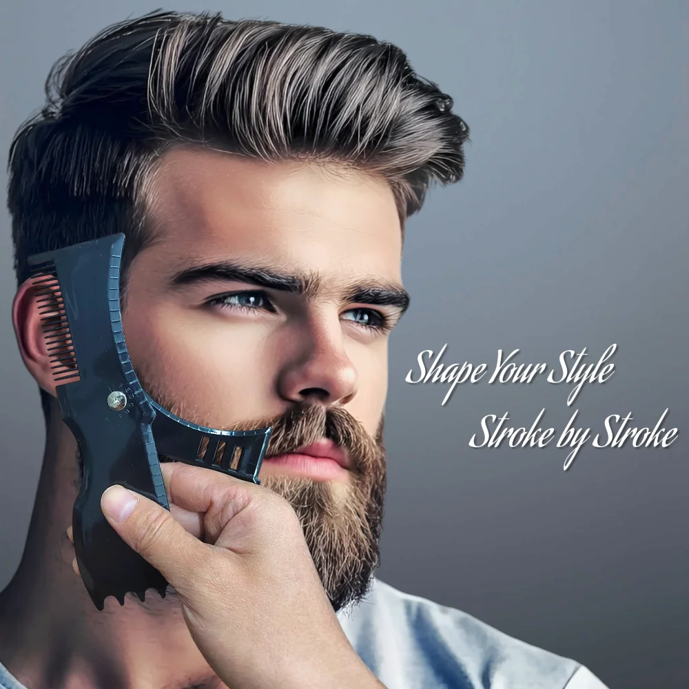 The Gracemen Beard Kit - 6 in 1 Grooming Suit for Men- Beard Template & Brush & Comb & Eyebrow Razor & Scissors with Travel Bag - Image 6