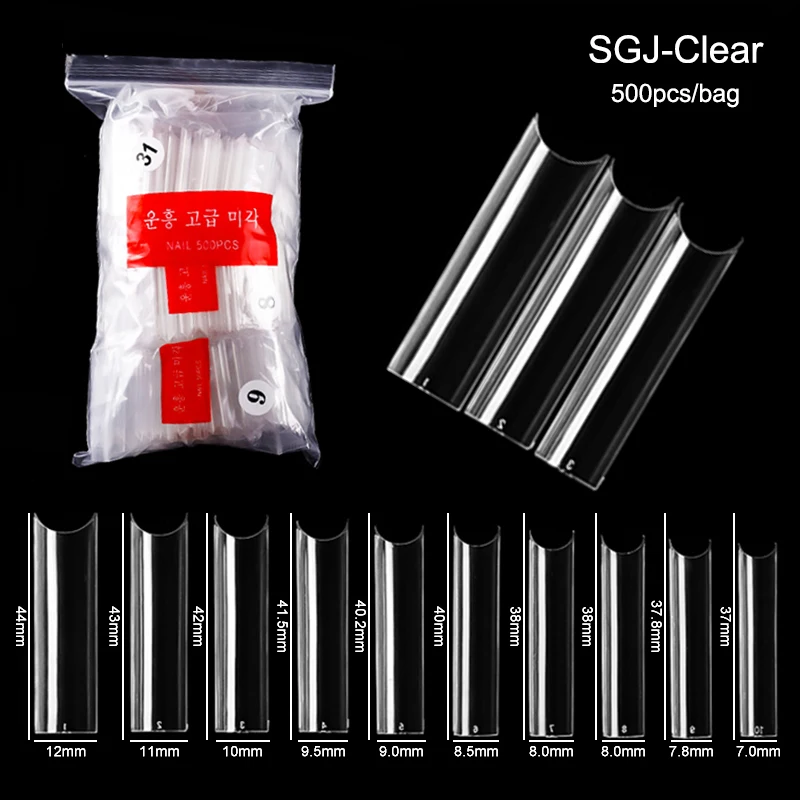 500pcs XXL Coffin Nail Tips Square C-curve False French Natural Transparent Fake Nails Acrylic UV Gel Polish Manicure Salon Tool - Image 9