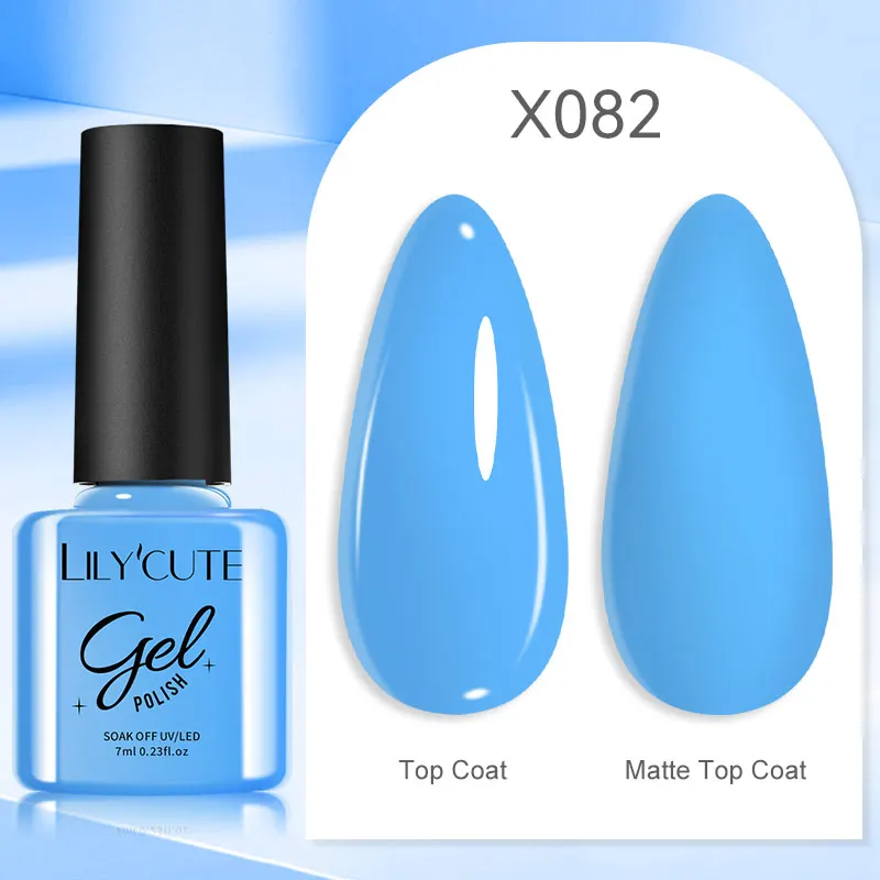 LILYCUTE 7ml UV Nail Gel Polish Autumn Winter Color Semi Permanent Matte Top Coat Needed Soak Off UV LED Nail Art Gel Varnish - Image 129