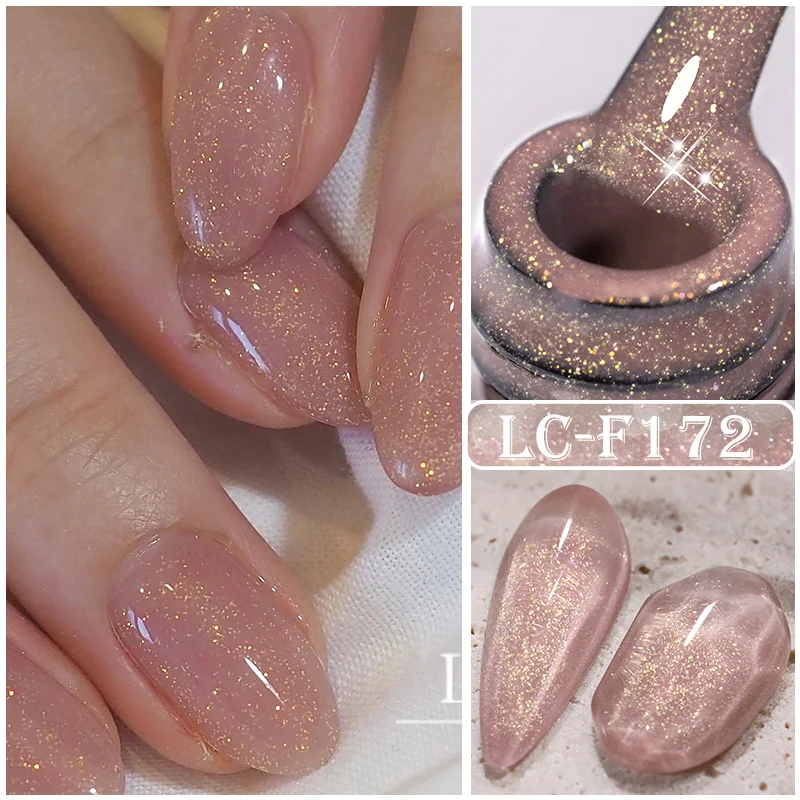 LILYCUTE Thermal Nail Gel Polish 3 Layers Gradient Nude Pink Glitter Temperature Color Changing Semi Permanent Nail Art Varnish - Image 129