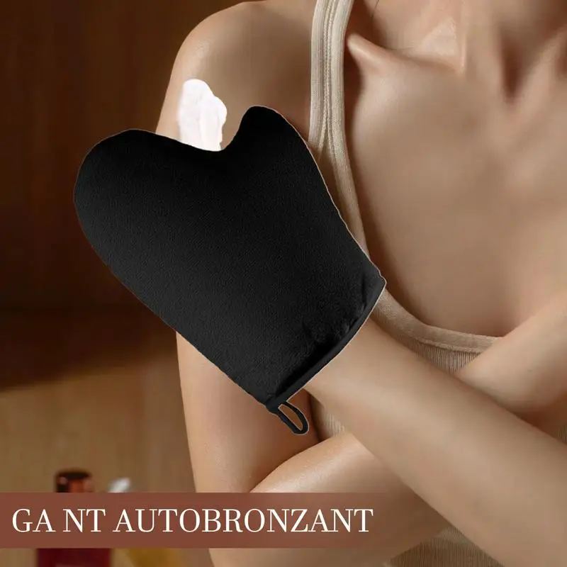 Self-Tanning Glove Body Lotion Mitt Double-Sided Prevents Sticky Hands Applicator Quick Dry Flocking Glove Makeup Applicator - Image 3