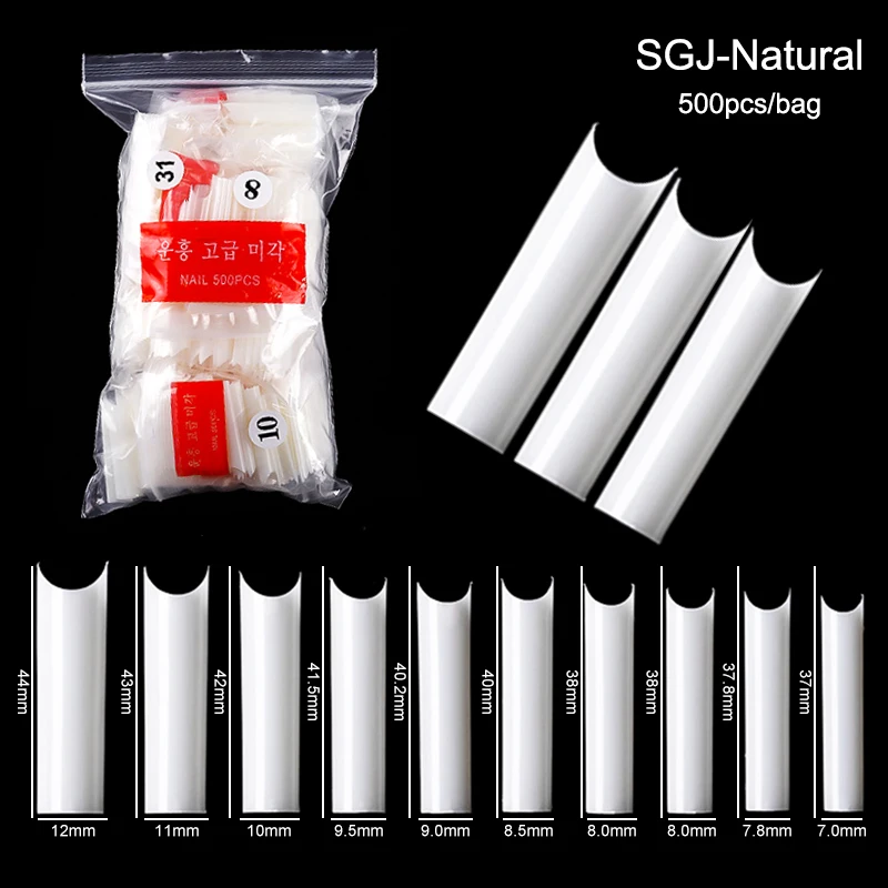 500pcs XXL Coffin Nail Tips Square C-curve False French Natural Transparent Fake Nails Acrylic UV Gel Polish Manicure Salon Tool - Image 12