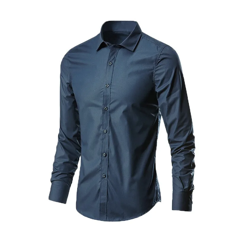 Mens Casual Shirts 2025 Single Breasted Mens Slim Fit Dress Long Sleeve Shirts Soild Male Social Shirts Designer Chemise Homme - Image 5