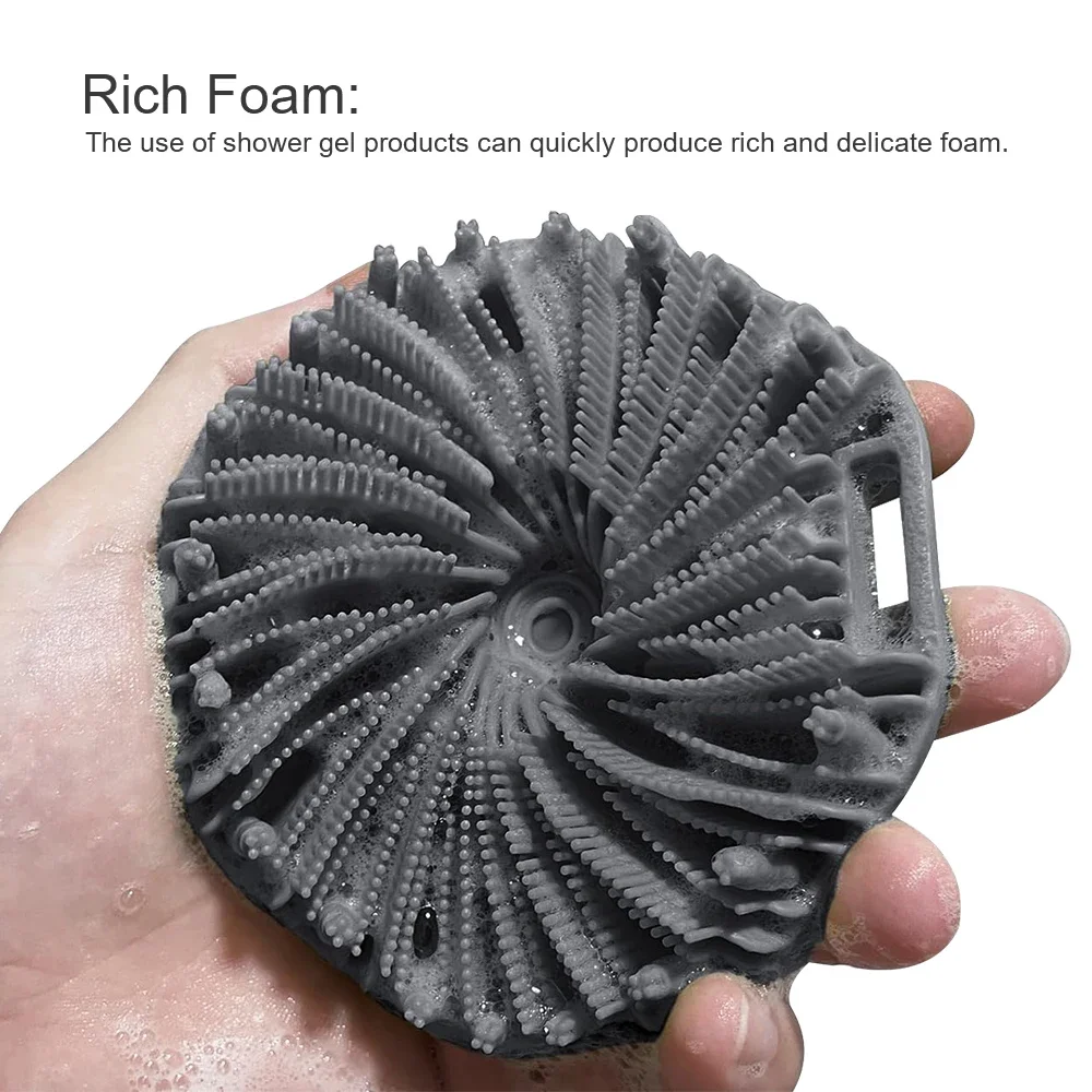 Bath Brush Soft Silicone Body Scrubber With Ergonomic Handle Portable Shower Massage Cleaning Exfoliating Home Tool - Image 2