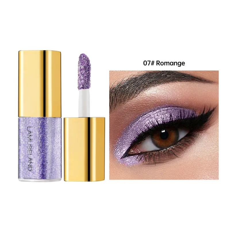 8 Colors Pearlescent Liquid Eyeshadow Fine Shimmer Highlight Glitter Eye Shadow High Shine Long-Lasting & Smudge-Proof Makeup - Image 13