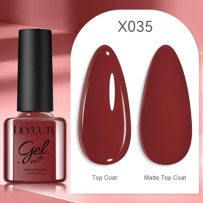 LILYCUTE 7ml UV Nail Gel Polish Autumn Winter Color Semi Permanent Matte Top Coat Needed Soak Off UV LED Nail Art Gel Varnish - Image 138