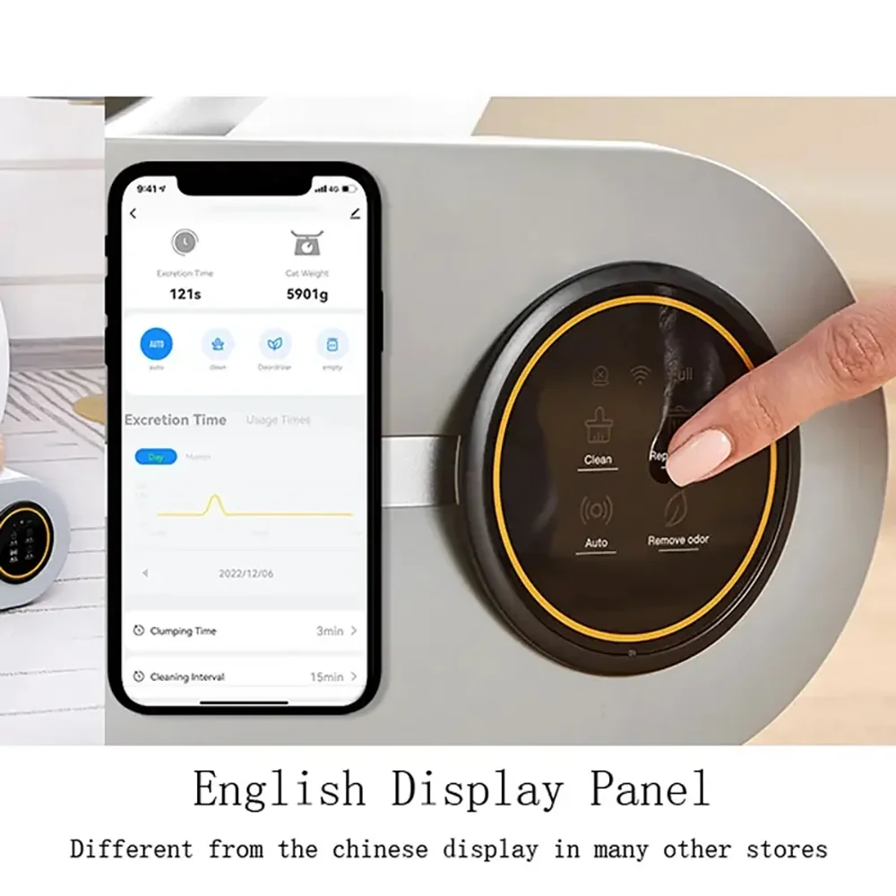 Tonepie 65L Automatic Smart Cat Litter Box Self Cleaning Fully Enclosed Cat Litter Box Pet Toilet Litter Tray English versions - Image 4