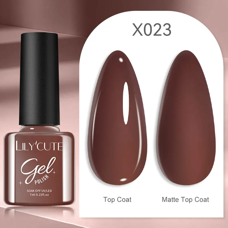 LILYCUTE 7ml UV Nail Gel Polish Autumn Winter Color Semi Permanent Matte Top Coat Needed Soak Off UV LED Nail Art Gel Varnish - Image 103