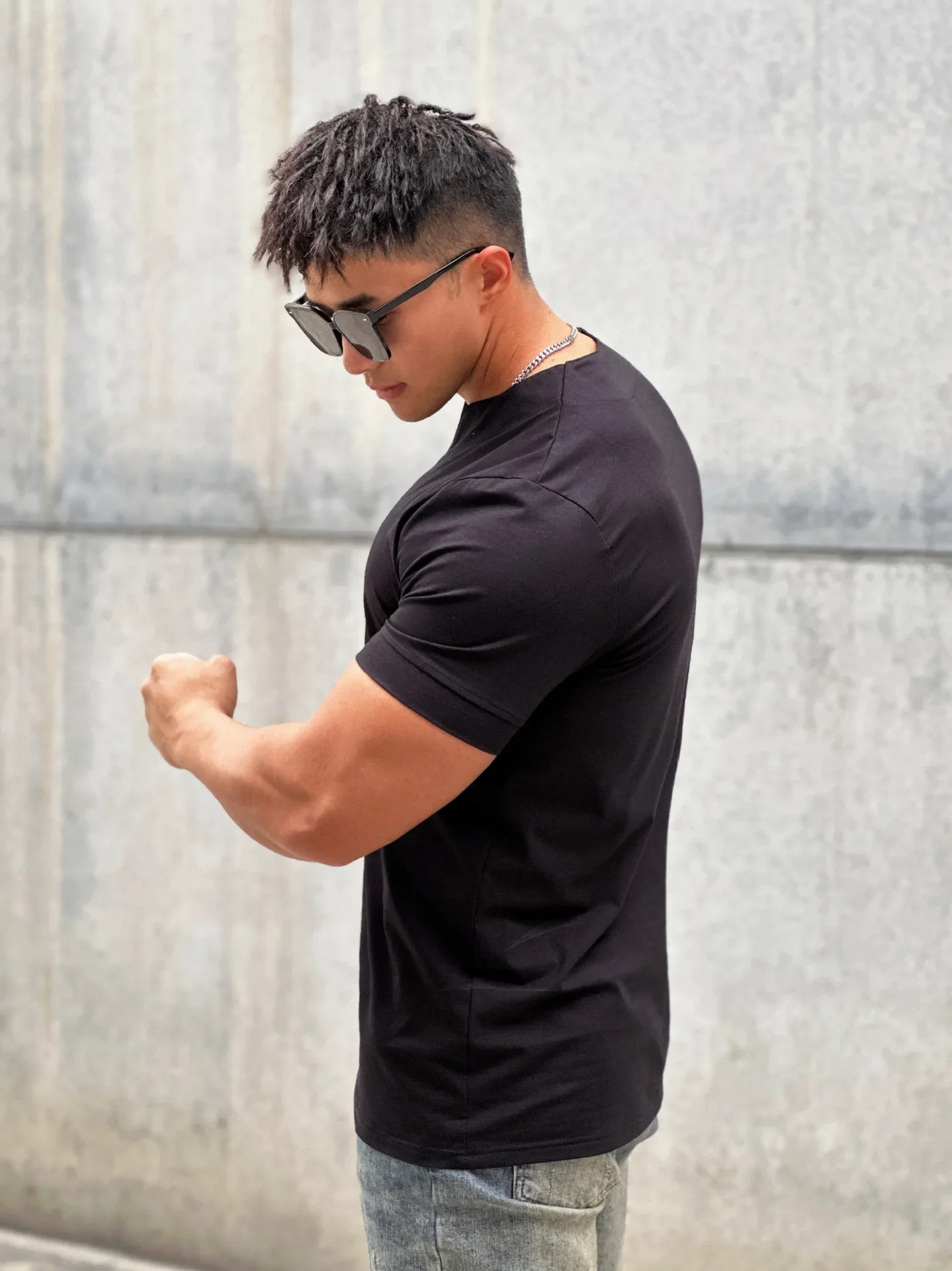 Mens Clothing New Fashion V neck Short Sleeve T Shirt Men Slim Fit T-shirt Men cotton Casual Summer Gym Fitness Tee shirt - Image 2