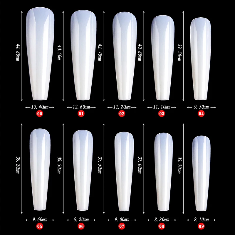 500pcs XXL Coffin Nail Tips Square C-curve False French Natural Transparent Fake Nails Acrylic UV Gel Polish Manicure Salon Tool - Image 3