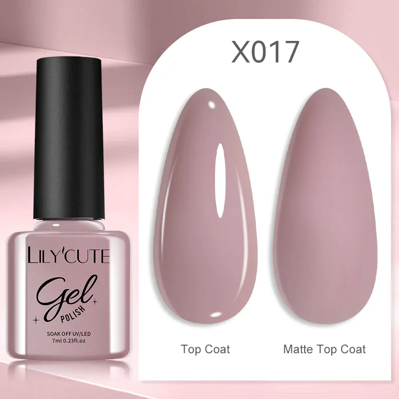 LILYCUTE 7ml UV Nail Gel Polish Autumn Winter Color Semi Permanent Matte Top Coat Needed Soak Off UV LED Nail Art Gel Varnish - Image 105