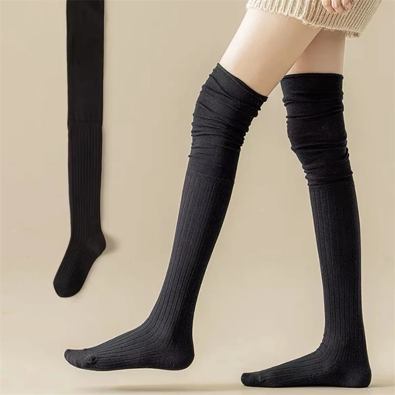1/3/5Pairs Knee High Socks Thin Long Stacked Socks Women's High Solid Colour Patchwork Socks High Elasticity Stockings - Image 7