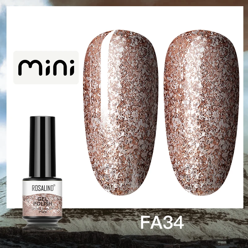 ROSALIND 5ml UV Gel Varnishes Gel Nail Polish Hybrid Soak Off Semi Permanent Base Top Coat Nail Polish for Nail Art - Image 36