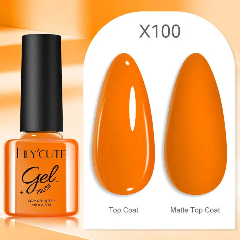 LILYCUTE 7ml UV Nail Gel Polish Autumn Winter Color Semi Permanent Matte Top Coat Needed Soak Off UV LED Nail Art Gel Varnish - Image 40