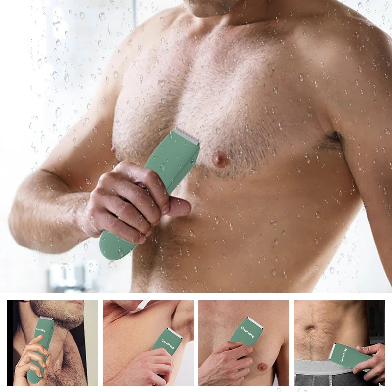 Body Hair Trimmer Shaver for Men Trimmer for Groin Pubic Replaceable Ceramic Blade Groomer Electric Razor Waterproof Clipper - Image 5