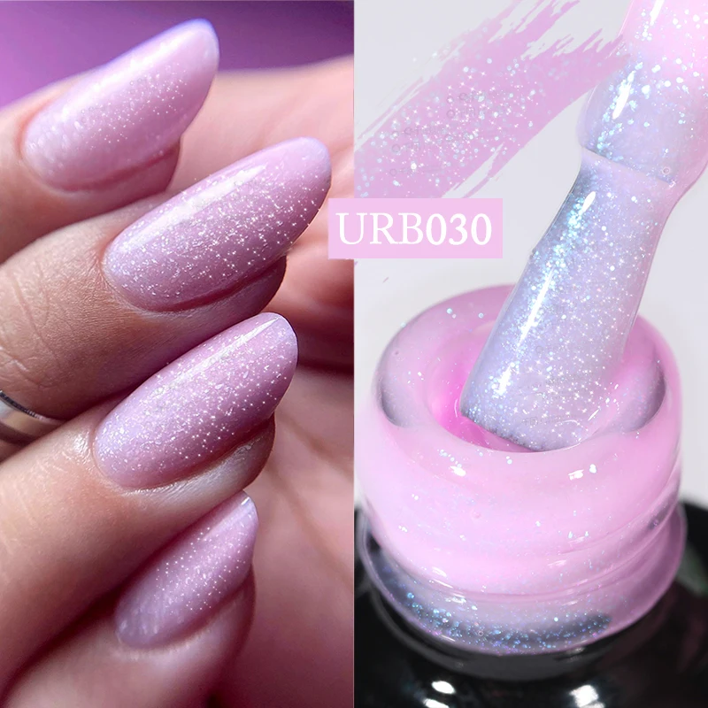 UR SUGAR 7ml Nude Pink Glitter Rubber Base Gel Polish Sparking Sequins Semi Permanent Soak Off Nail Art Varnish All For Manicure - Image 39