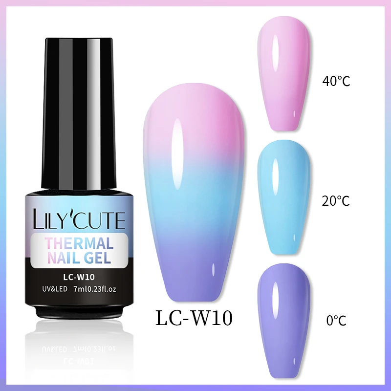 LILYCUTE Thermal Gel Nail Polish Popular In Winter For Manicure Yellow Green Temperature Color-changing Nail Art Gel Varnish - Image 39