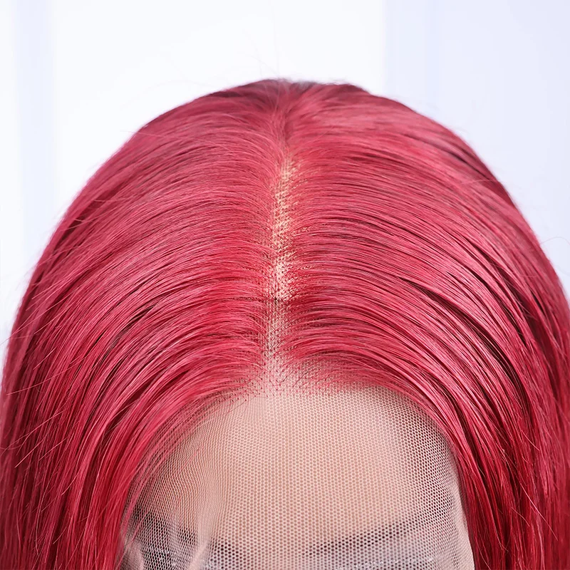 Burgundy 13x6 HD Lace Frontal Human Hair Wig Straight 99J Colored 200% Human Hair Wig 100%  Real Hair Wig Pre Plucked Wine Red - Image 4