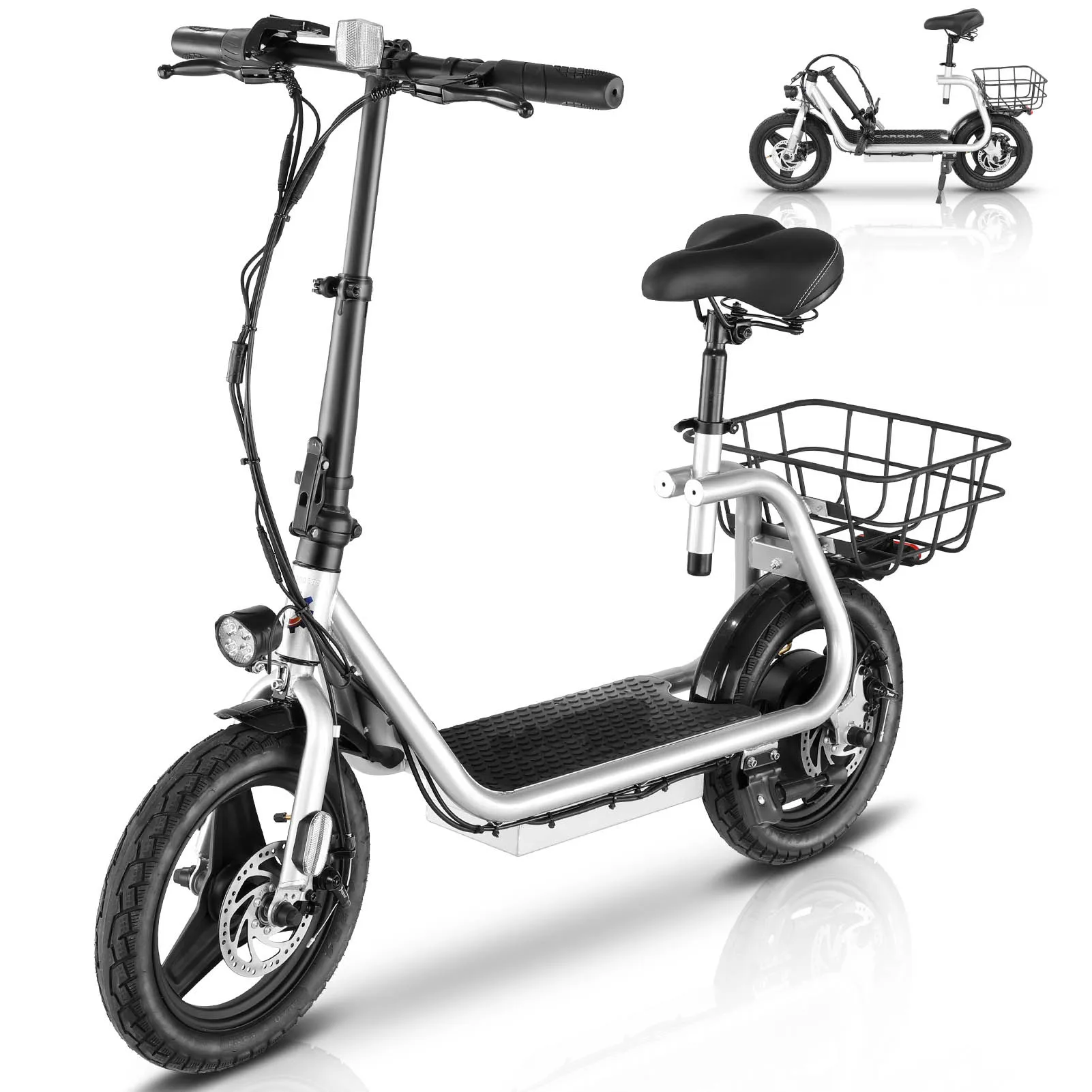 Peak 560W Electric Scooter with Seat 14" Tire, 30 Miles Ranges 20MPH Max Speed, Foldable Electric Scooter for Adults 300 LBS - Image 8